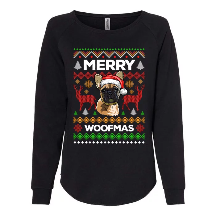 Merry Woofmas Ugly Sweater Christmas French Bulldog Lover Cute Gift Womens California Wash Sweatshirt