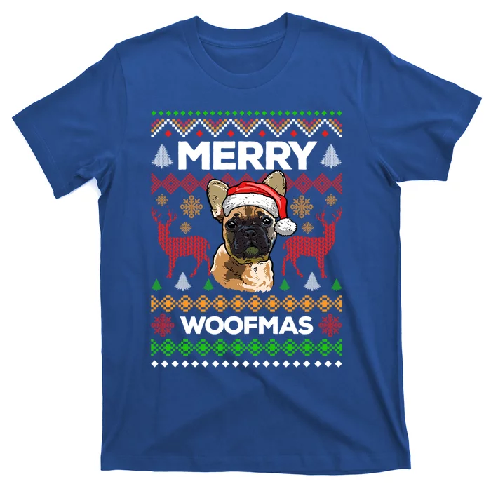 Merry Woofmas Ugly Sweater Christmas French Bulldog Lover Cute Gift T-Shirt