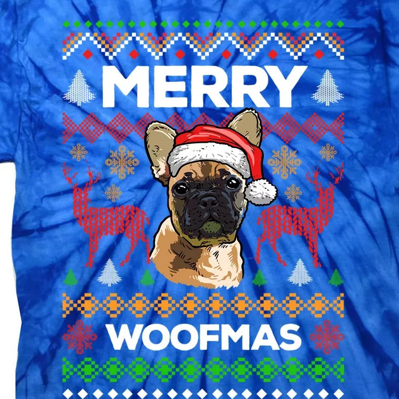 Merry Woofmas Ugly Sweater Christmas French Bulldog Lover Cute Gift Tie-Dye T-Shirt