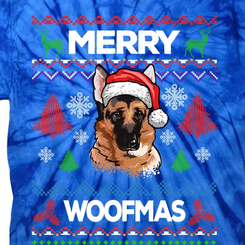 Merry Woofmas Ugly Sweater Christmas Ger Shepherd Lover Meaningful Gift Tie-Dye T-Shirt