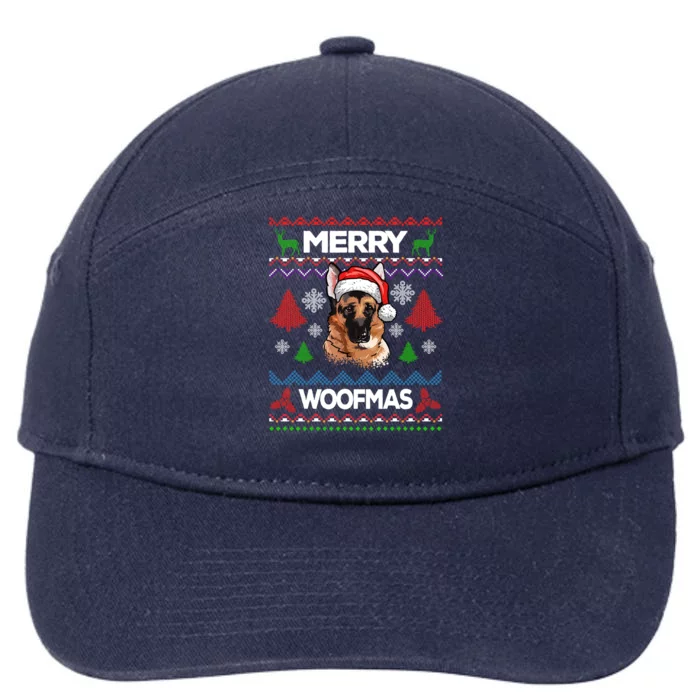 Merry Woofmas Ugly Sweater Christmas Ger Shepherd Lover Meaningful Gift 7-Panel Snapback Hat