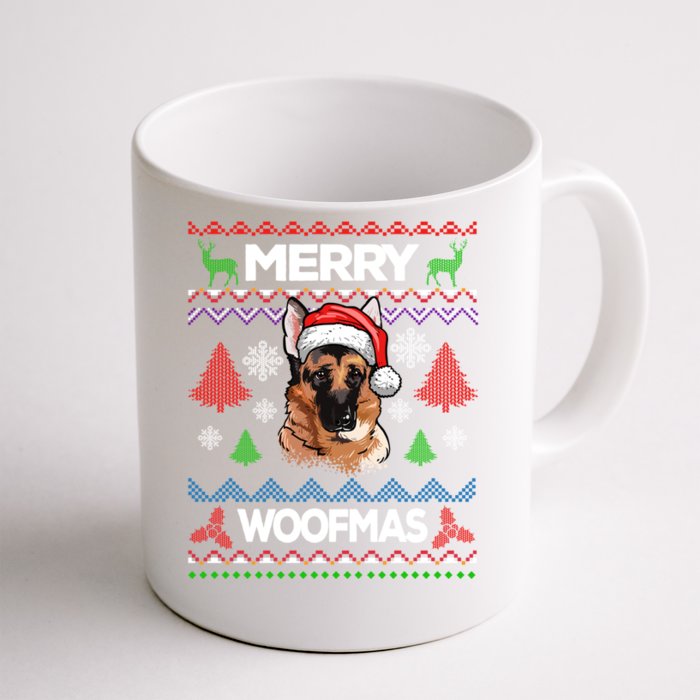 Merry Woofmas Ugly Sweater Christmas Ger Shepherd Lover Meaningful Gift Front & Back Coffee Mug