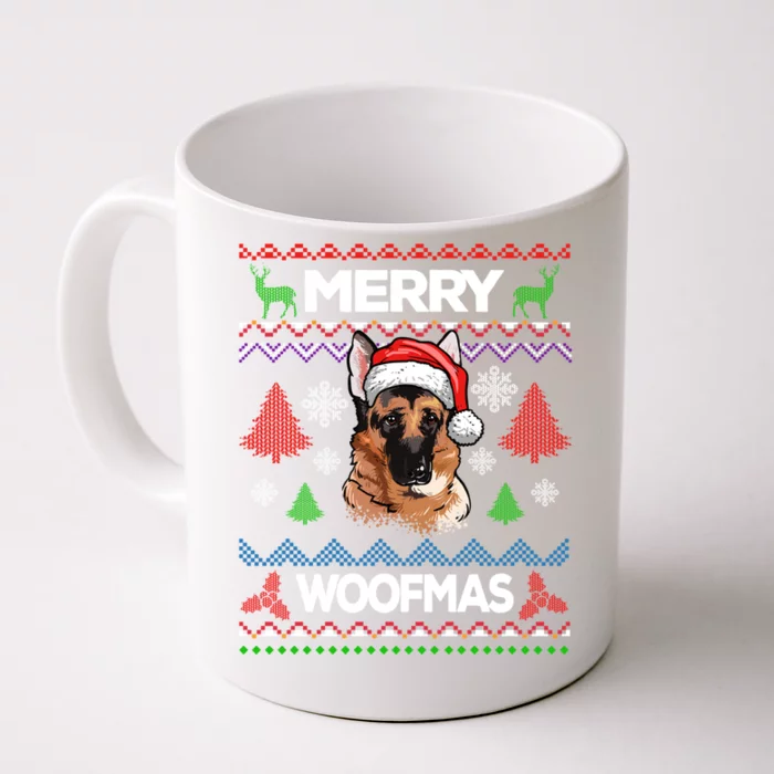 Merry Woofmas Ugly Sweater Christmas Ger Shepherd Lover Meaningful Gift Front & Back Coffee Mug