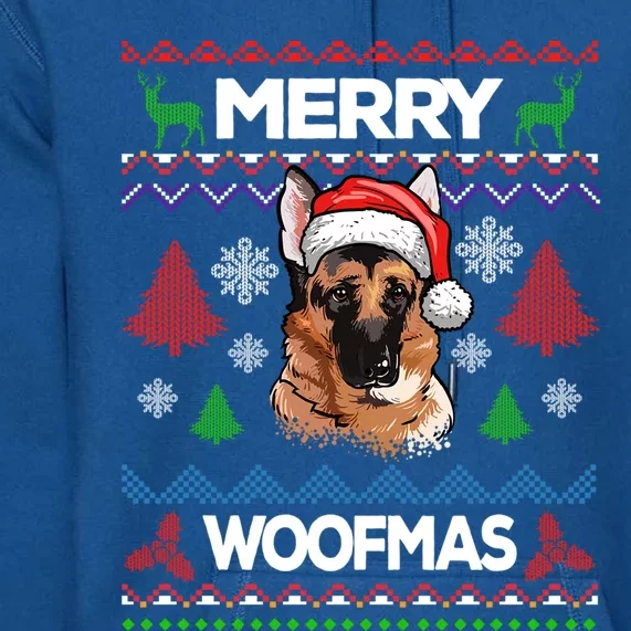 Merry Woofmas Ugly Sweater Christmas Ger Shepherd Lover Gift Premium Hoodie