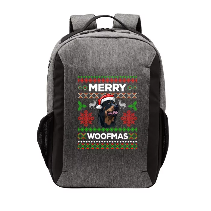 Merry Woofmas Ugly Sweater Christmas Rottweiler Lover Gift Cute Gift Vector Backpack