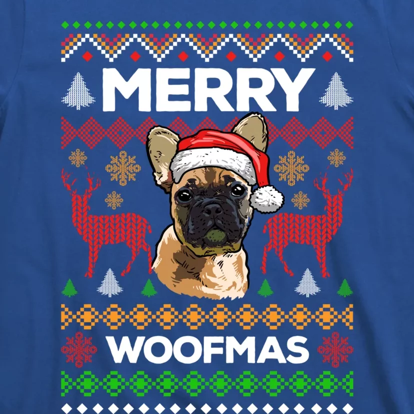 Merry Woofmas Ugly Sweater Christmas French Bulldog Lover Cute Gift T-Shirt