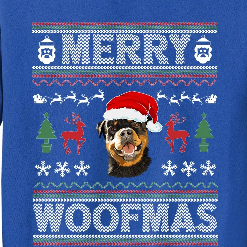 Merry Woofmas Ugly Christmas Rottweiler Xmas Party Cute Gift Tall Sweatshirt