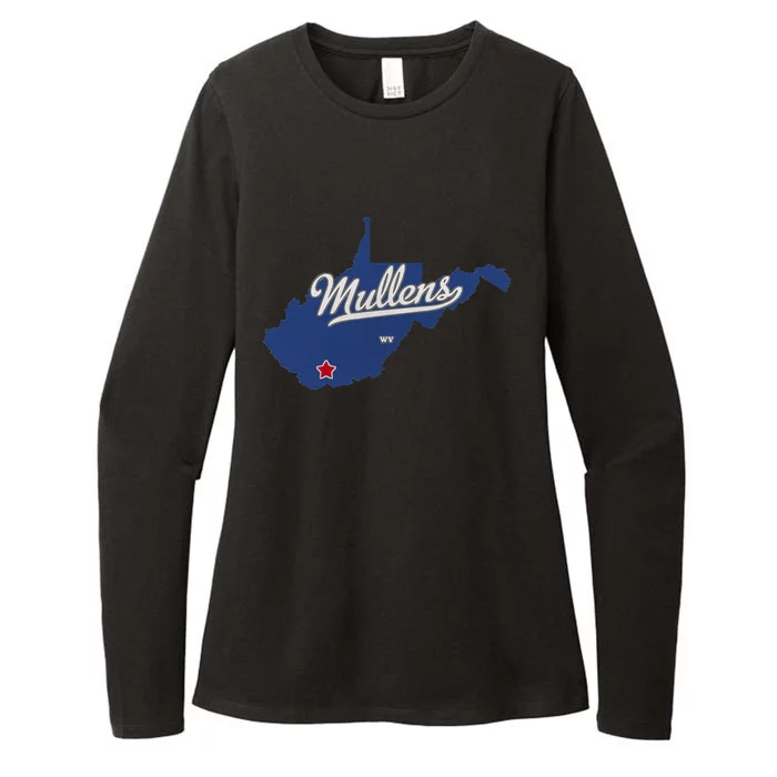 Mullens West Virginia WV Map Womens CVC Long Sleeve Shirt