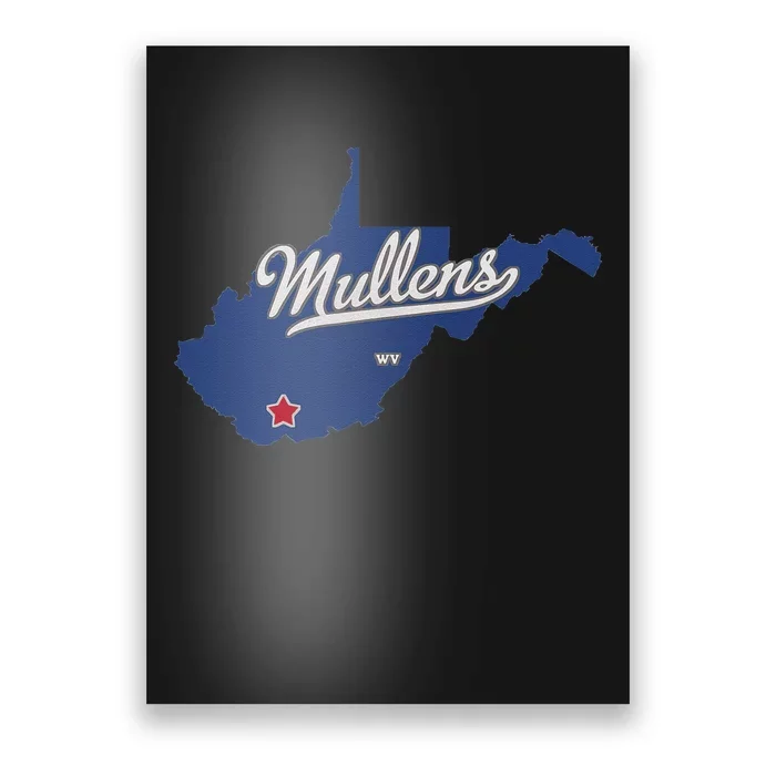 Mullens West Virginia WV Map Poster