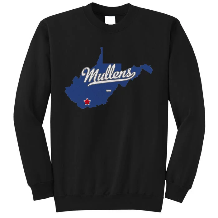 Mullens West Virginia WV Map Tall Sweatshirt