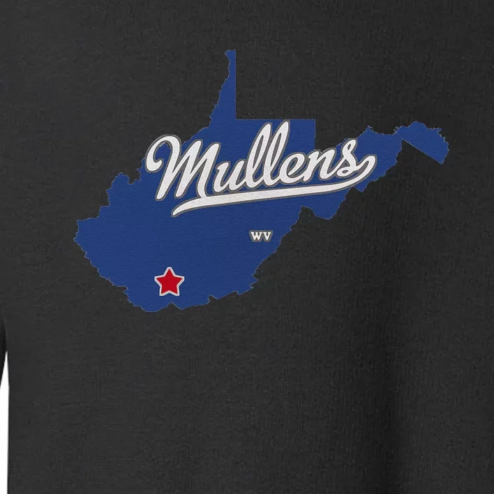 Mullens West Virginia WV Map Toddler Sweatshirt