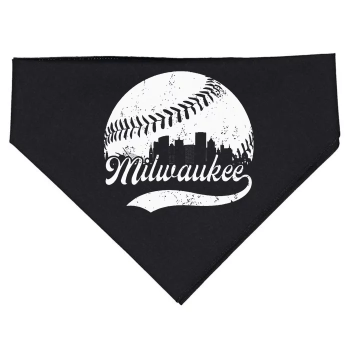 Milwaukee Wisconsin Vintage Skyline Apparel USA-Made Doggie Bandana