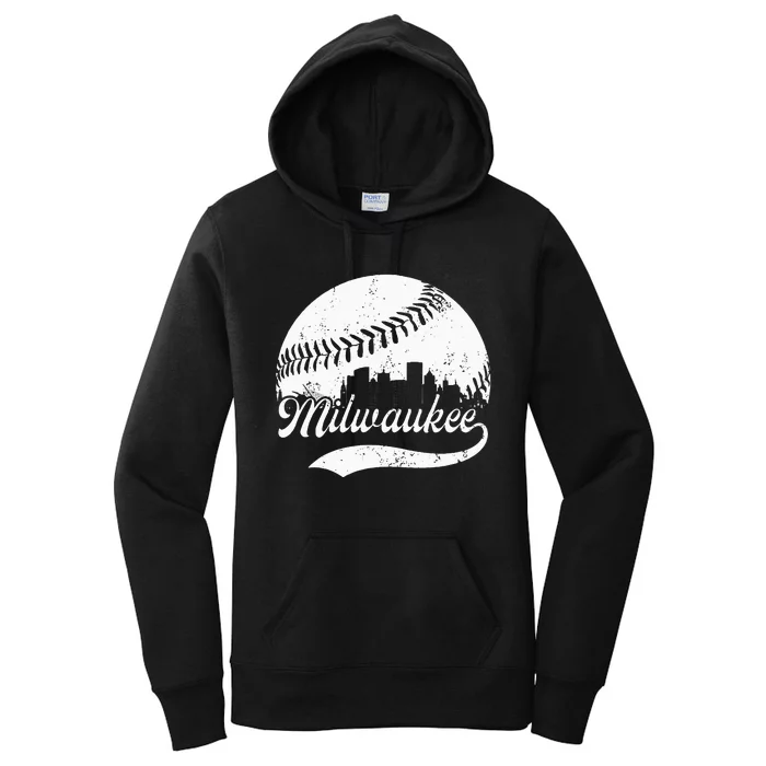 Milwaukee Wisconsin Vintage Skyline Apparel Women's Pullover Hoodie