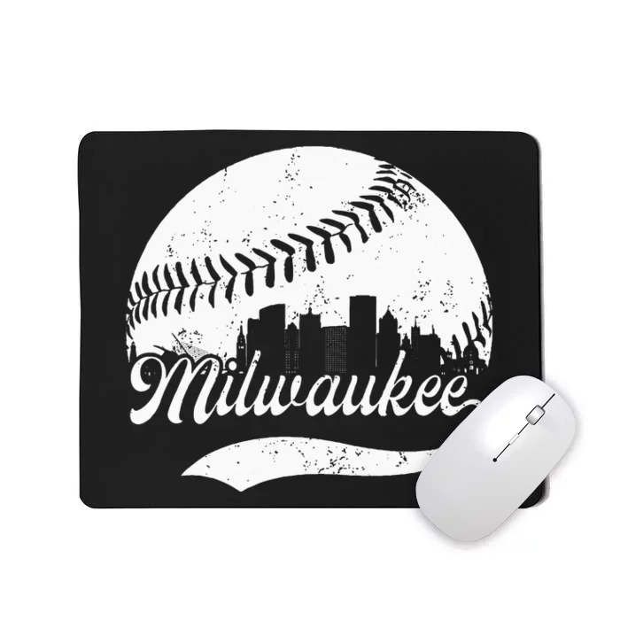 Milwaukee Wisconsin Vintage Skyline Apparel Mousepad