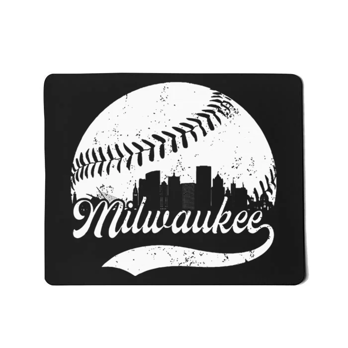 Milwaukee Wisconsin Vintage Skyline Apparel Mousepad