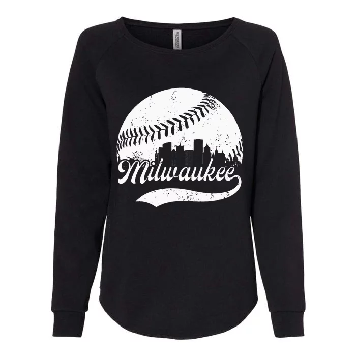 Milwaukee Wisconsin Vintage Skyline Apparel Womens California Wash Sweatshirt