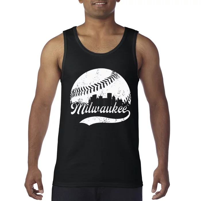 Milwaukee Wisconsin Vintage Skyline Apparel Tank Top