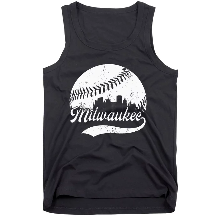 Milwaukee Wisconsin Vintage Skyline Apparel Tank Top