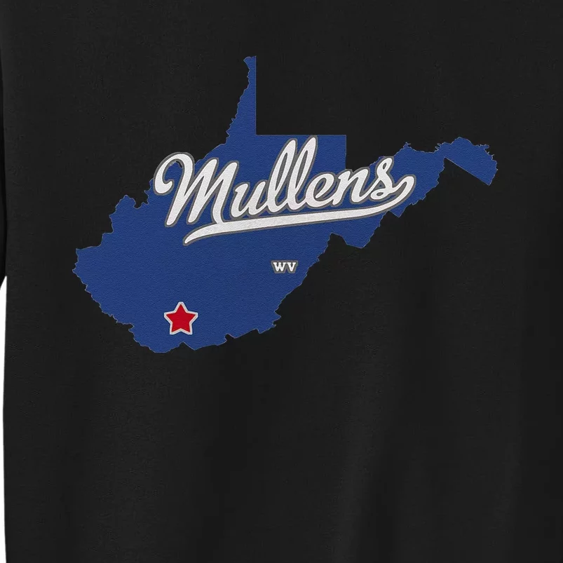 Mullens West Virginia WV Map Sweatshirt