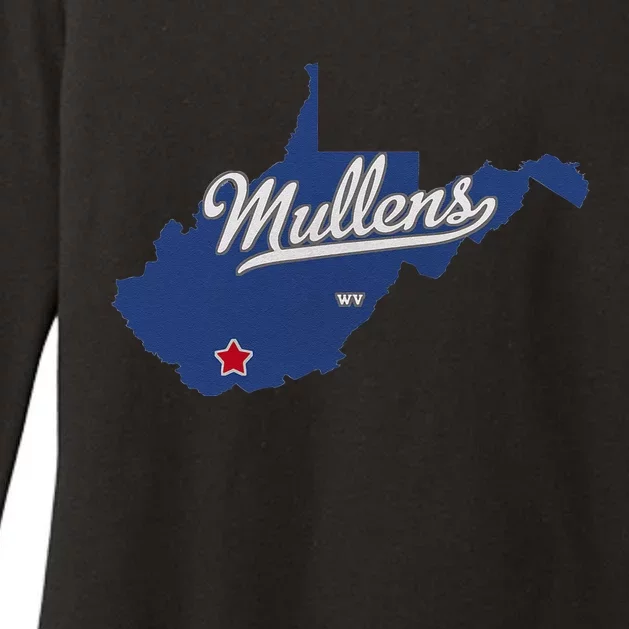 Mullens West Virginia WV Map Womens CVC Long Sleeve Shirt