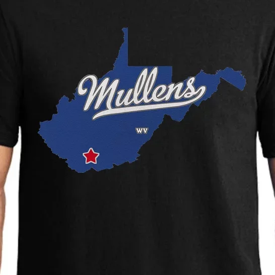 Mullens West Virginia WV Map Pajama Set