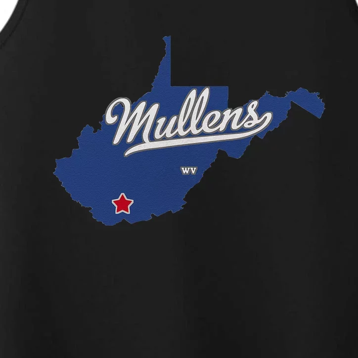 Mullens West Virginia WV Map Performance Tank