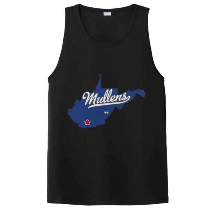 Mullens West Virginia WV Map Performance Tank