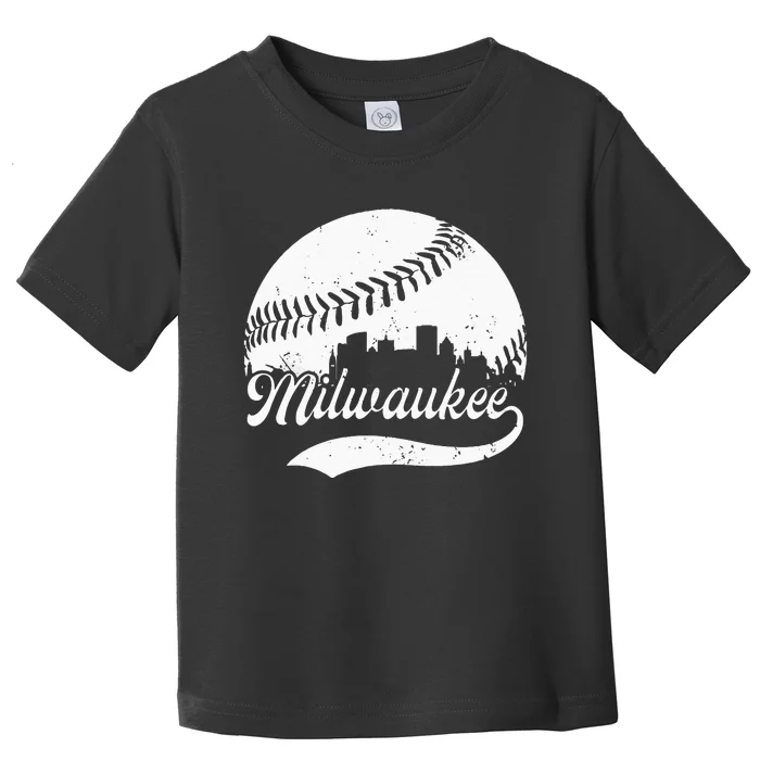 Milwaukee Wisconsin Vintage Skyline Apparel Toddler T-Shirt