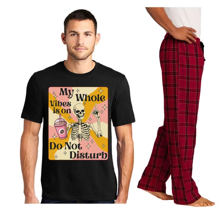 My Whole Vibe Is On Do Not Disturb Funny Skeleton Halloween Pajama Set