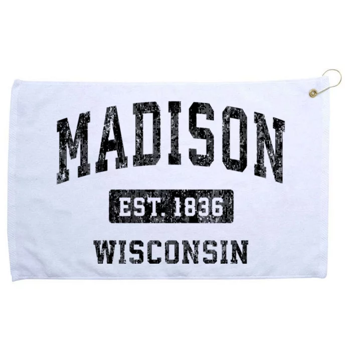 Madison Wisconsin Wi Vintage Established Sports Design Grommeted Golf Towel