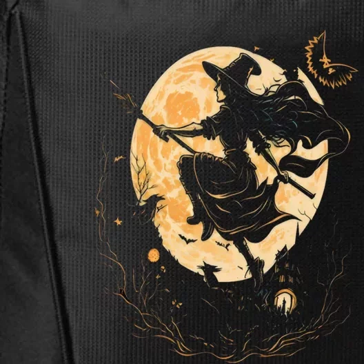 Moon Witch Witchcraft Halloween Gift City Backpack