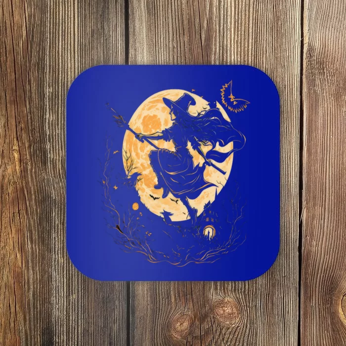 Moon Witch Witchcraft Halloween Gift Coaster