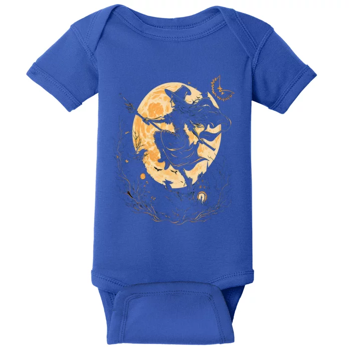 Moon Witch Witchcraft Halloween Gift Baby Bodysuit