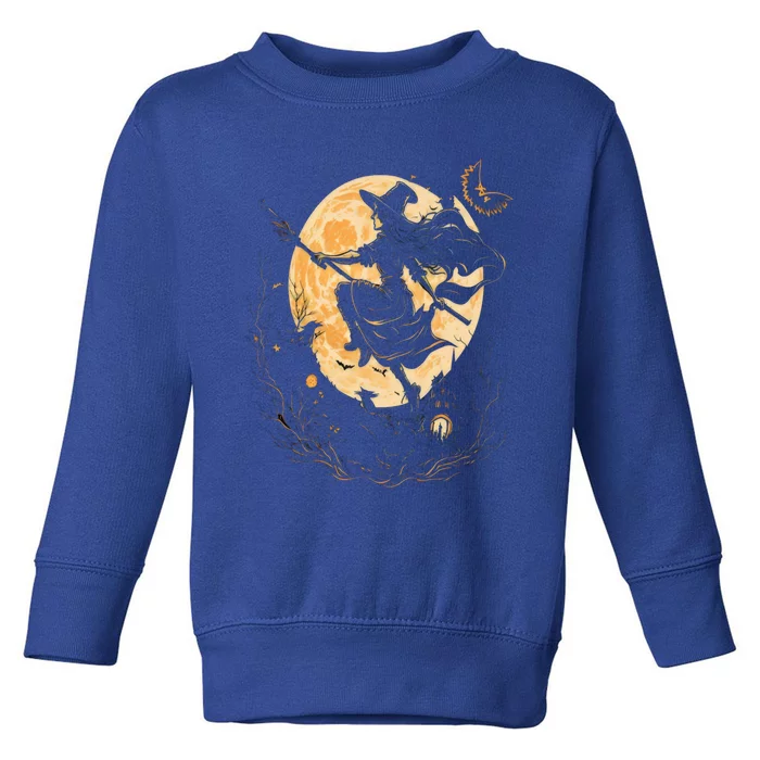 Moon Witch Witchcraft Halloween Gift Toddler Sweatshirt