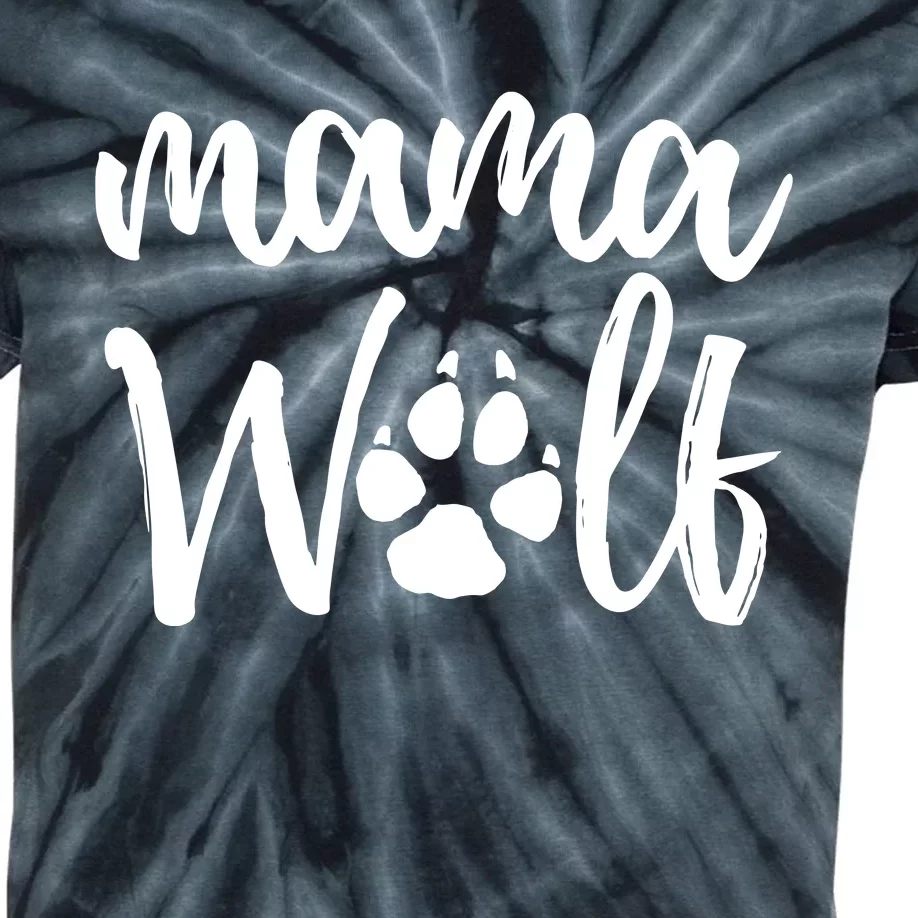 Mama Wolf Wolves Wild Lover Mom Mother Gift Kids Tie-Dye T-Shirt