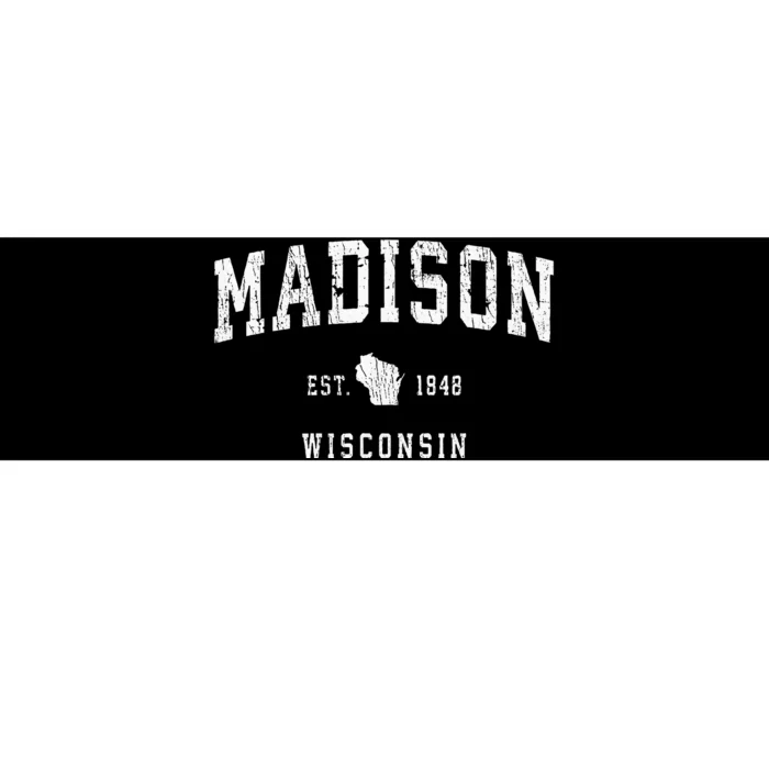 Madison Wisconsin Wi Vintage Athletic Sports Bumper Sticker