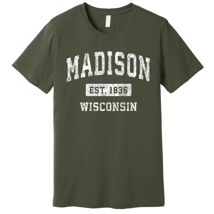 Madison Wisconsin Wi Vintage Sports Design Premium T-Shirt