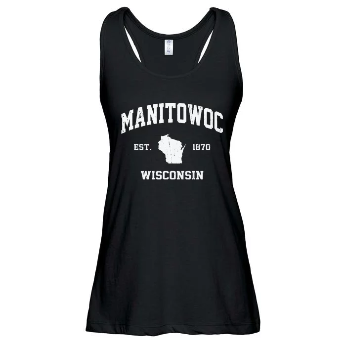 Manitowoc Wisconsin WI Vintage State Athletic Style Ladies Essential Flowy Tank