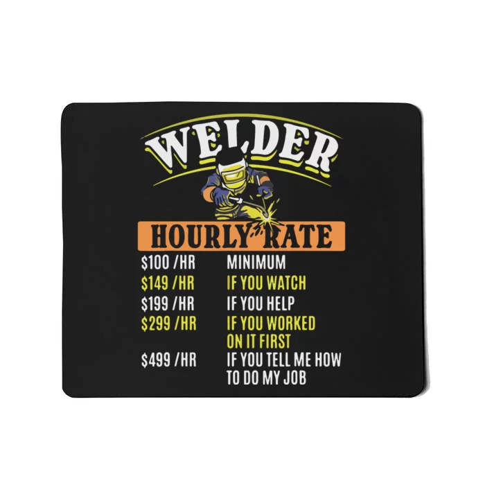 Metal Worker Welding MIG Welder Funny Welder Hourly Rate Mousepad