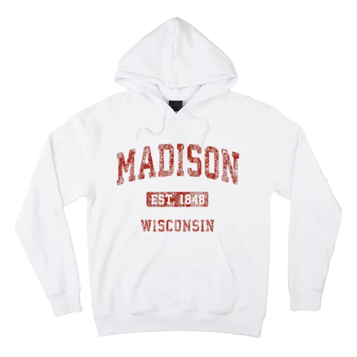 Madison Wisconsin Wi Vintage Athletic Sports Hoodie