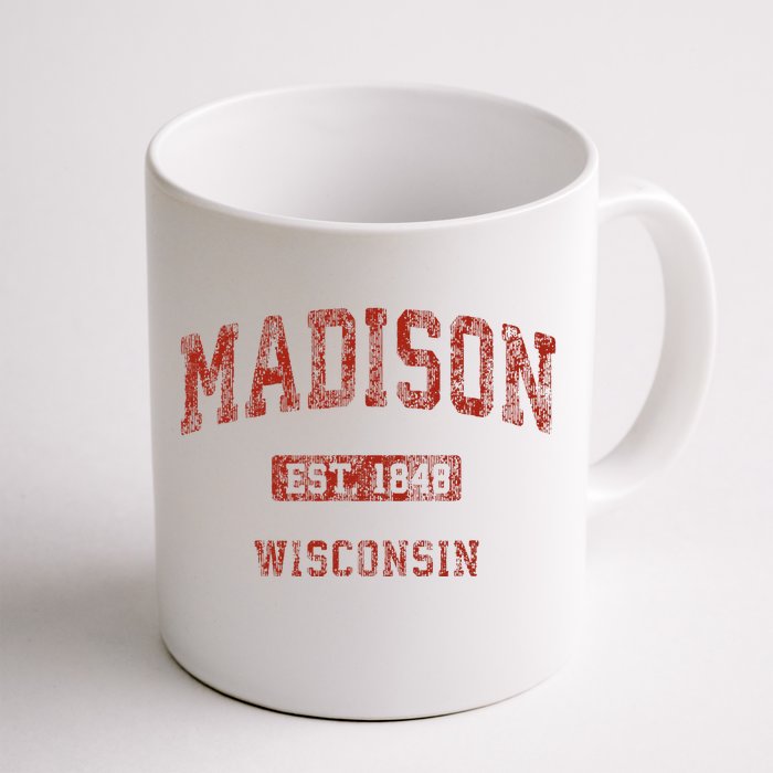 Madison Wisconsin Wi Vintage Athletic Sports Front & Back Coffee Mug