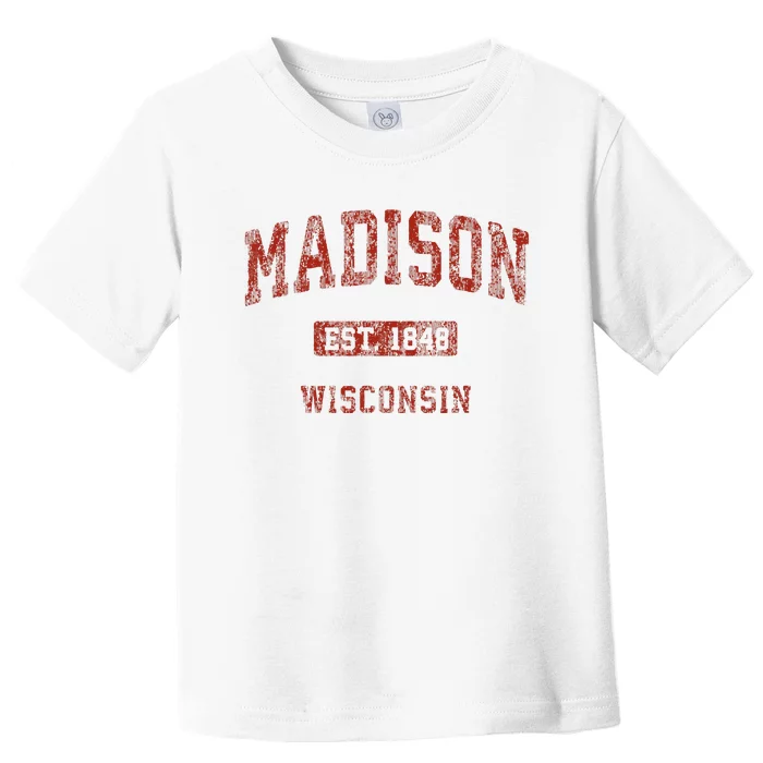 Madison Wisconsin Wi Vintage Athletic Sports Toddler T-Shirt