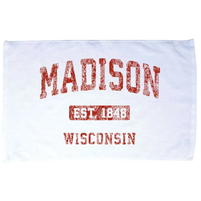 Madison Wisconsin Wi Vintage Athletic Sports Microfiber Hand Towel