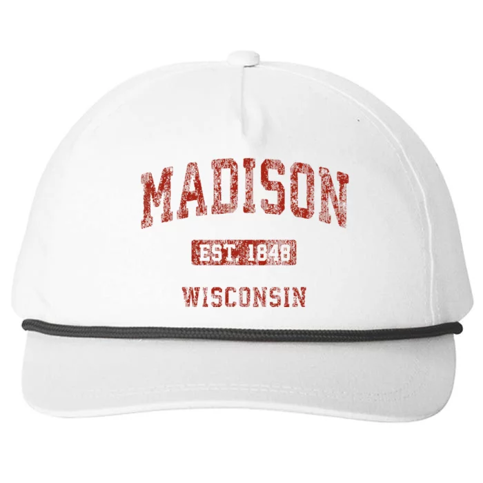 Madison Wisconsin Wi Vintage Athletic Sports Snapback Five-Panel Rope Hat