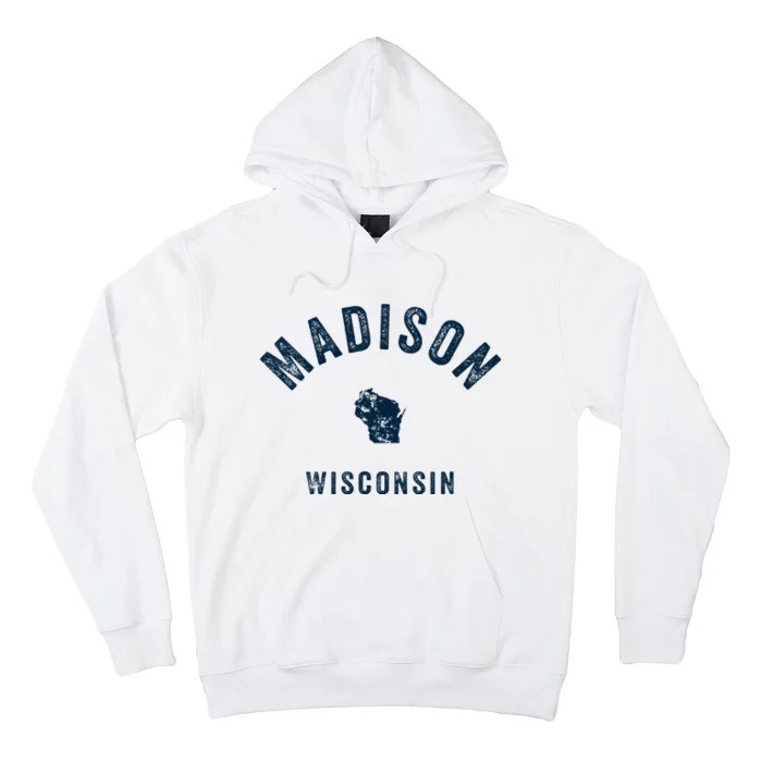 Madison Wisconsin Wi Vintage 70s Sports Design Hoodie