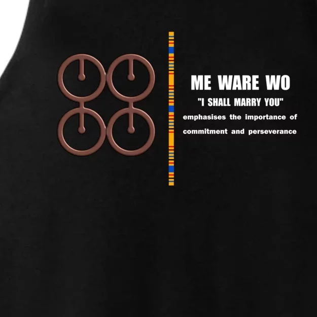 Me Ware Wo Adinkra Ghana Symbols I Shall Marry You Gift Ladies Tri-Blend Wicking Tank