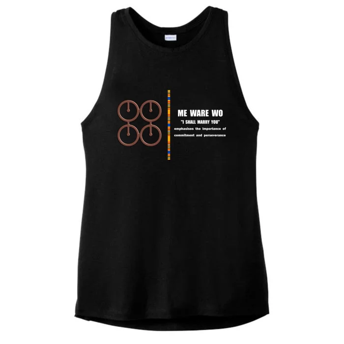 Me Ware Wo Adinkra Ghana Symbols I Shall Marry You Gift Ladies Tri-Blend Wicking Tank