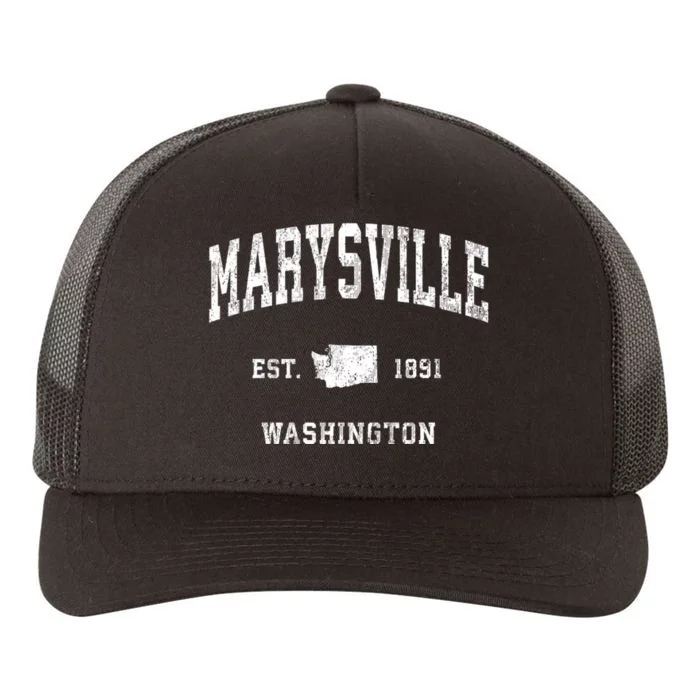 Marysville Washington Wa Vintage Athletic Sports Yupoong Adult 5-Panel Trucker Hat