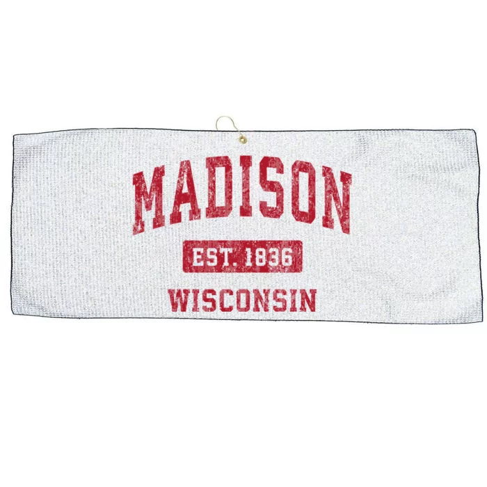 Madison Wisconsin Wi Vintage Sports Large Microfiber Waffle Golf Towel