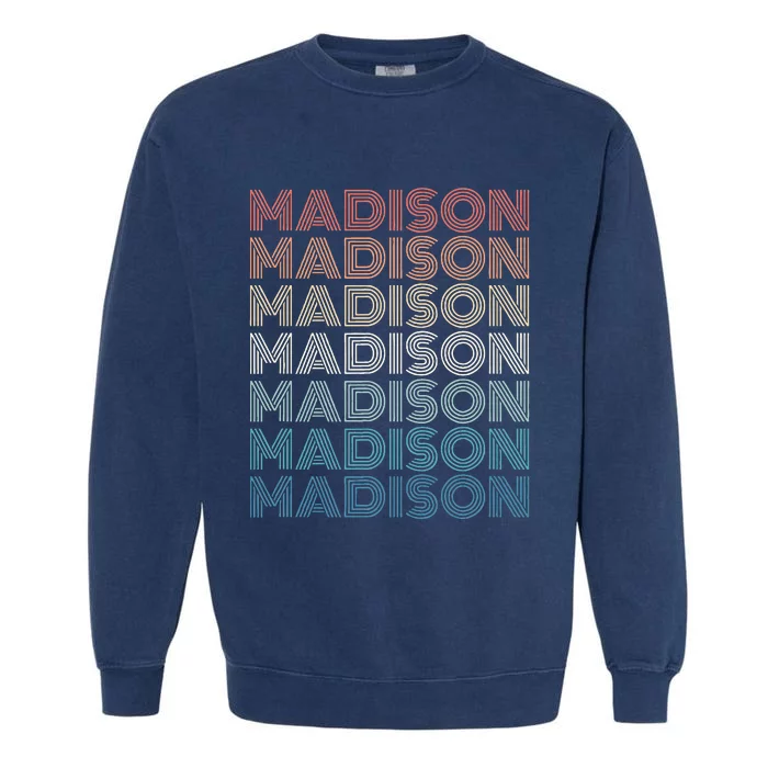 Madison Wi Wisconsin Vintage Garment-Dyed Sweatshirt